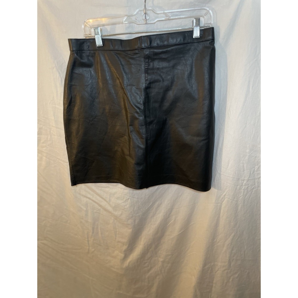The Tall Collection Vintage 80s Black Leather Skirt Size 18 Regular Fit